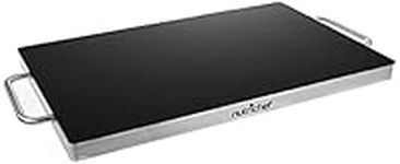 NutriChef Stainless Warming Hot Plate - Keep Food Warm w/ Portable Electric Food Tray Dish Warmer w/ Black Glass Top, For Restaurant, Parties, Buffet Serving, Table or Countertop Use - AZPKWTR45