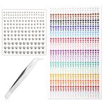 900pcs Acrylic Face Rhinestone Gems Stickers + 165pcs Lip Gem Stickers, Self Adhesive Jewels Diamonds Stickers with Tweezers for Face Hair Eyes Nail Body Makeup DIY Craft Decoration