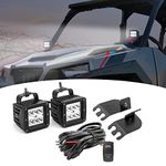 Dasen Front Pillar Mount Bracket+3 inch 18W LED Cube Lights Pod w/Wiring harness Fit 2016-2018 Polaris General Roll Cage Bar