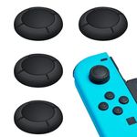 Replacement Button Caps for Switch Joycon, 4PCS Thumbsticks Protector Covers for Switch/Lite Black Silicone Protective Accessories for Joystick 3D Grips Caps