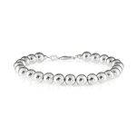 Diamond Treats 925 Silver Italian Design Ball Bracelet for Women, Elegant 925 Sterling Silver Bracelet for Women and Teenage Girls with Silver Beads, Ladies Silver Bracelets with Gift Box