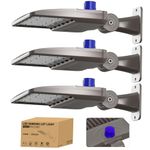 JC-LGL LED Parking Lot Light 3 Packs, 150W LED Shoebox Light with Arm Mount, 21000LM 5000K AC120-347V, IP65 Waterproof Dusk to Dawn Parking Lot Light, LED Area Light for Parking Lot Roadway