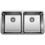 BLANCO, Stainless Steel 442768 FORMERA 50/50 Double Bowl Undermount Kitchen Sink, 33" X 18"