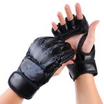 Optifit® Boxing Gloves for Adult PU MMA Gloves with Wrist Wrap Fingerless Boxing Gloves EVA Foam Insert Sport Gloves for Boxing, Muay Thai and Sparring Sessions