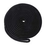 Docking Lines Double Braided Nylon Black Docking Lines 5/8 Inch 25 FT, 50 FT Mooring Rope with 12" Eyelet Anchor Line Boat Accessories