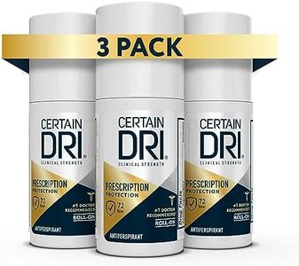 Certain Dri Prescription Strength Clinical Antiperspirant Roll-On Deodorant, Hyperhidrosis Treatment for Men & Women, Unscented, 1.2 Fl oz, 3 Pack