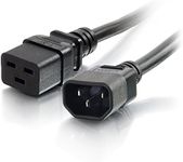 C2G/Cables to Go 10346 14AWG 250 Volt Power Cord (IEC C14 to IEC320 C19) Black (6 Feet)