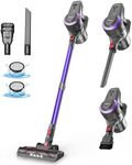 DEVOAC N300 Cordless Vacuum Cleaner, 6 in 1 Lightweight Stick Vacuum, 2200mAh Battery Up to 40mins Runtime, Powerful Handheld Vacuum for Hard Floor Rug Pet Hair Home Dorm (Purple)