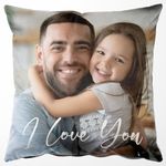 Easycosy Personalised Cushion Cover - Velvet Photo Pillow Cases - Two Side Print - Custom Father's Day Birthday Wedding Special Moments Gift idea for Couple Friends Lover-45X45CM