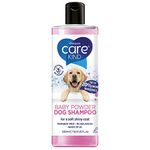 CAREKIND Baby Powder Dog Shampoo 500ml professional dog grooming shampoo for smelly dogs with baby fresh scent, best puppy shampoo with conditioner, Vegan pet shampoo (1x 500ml)