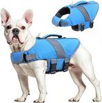 Mosucoirl Dog Life Jacket High Flotation,Reflective Dog Lifesavers Floats Vest Pet Safety Coats Lifejacket Swimsuits Small Medium Large Dog for Swimming Boating Surfing Kayakin (Dark Blue, XL)