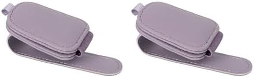Yuoyar Sunglass Holder for Car, Magnetic Leather Sunglasses Holder and Ticket Card Clip, Car Visor Accessories, 2 Packs (Purple)