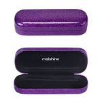 molshine Bling Hard Shell Glasses Case,Portable Sparkling Shiny Eyeglass Case for Men Women Girl Travel Study Work (Purple)