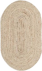 SAFAVIEH Cape Cod Collection Area Rug - 3' x 5' Oval, Natural, Handmade Flat Weave Jute, Ideal for High Traffic Areas in Living Room, Bedroom (CAP252A)