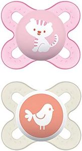 MAM Start Newborn Pacifiers Value Pack (2 pack, 1 Sterilizing Pacifier Case), Newborn Baby Girl Pacifiers, Best Pacifier for Breastfed Babies, Baby Pacifier Case