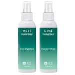 MOXĒ Eucalyptus Oil Shower Mist, Spa Steam Spray, Certified Natural 100% Essential Oils, Made in USA, Aromatherapy, Sinus Congestion Relief, Tension Relief, 4 Ounces (2 Pack)