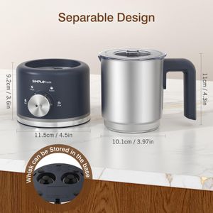 SIMPLETASTE 4-in-1 Electric Milk Frother – Hot & Cold Foam Maker