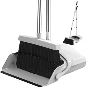 Jade Active,Broom and Dustpan Set for Home - Premium Long Handled Broom Dustpan Combo - Upright Standing Lobby Broom and Dust Pan Brush w/Handle - Great Edge, Lightweight and Robust