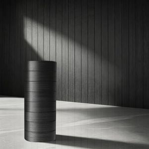 Self-Adhesive PVC Slat Wall Panels, Peel and Stick Wood Panels 236"x15.75", Thick Faux Black Oak Wood Grain Wallpaper Panels 3D Soundproof Wall & Ceiling Panels Decorativos para Pared Y019D
