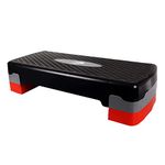 B Fit Exercise Step Platform Aerobic Stepper Bench | Fitness Equipment Workout Deck with Adjustable Riser Height & Non Slip Textured Surface AB3502