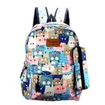 Tinytot 20 Liter Medium Size, Stylish & Trendy Water Resistant Kitty Printed (Multicolor) High Storage School Bag College Travel Standard Backpack Bag With Pencil Pouch For Girls & Women,17 Inch