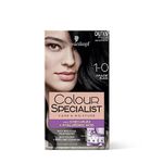 Schwarzkopf Colour Specialist Permanent Hair Colour, First At-Home Hair Colour with Omegaplex Anti-Breakage Technology, powered by Hyaluronic Acid for shinier hair, 1.0 Opulent Black, 165ml