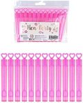 Henbrandt Pack of 12 Hen Night Bubble Wands with Pink Heart Toppers 4ml Bubble Tubes Hen Party Accessories Pink Party Bag Fillers Wedding Favours Team Bride Bubbles for Bridal Shower and Hen Do Favour