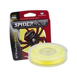 SpiderWire Stealth® Superline, Hi-Vis Yellow, 6lb | 2.7kg, 125yd | 114m Braided Fishing Line, Suitable for Freshwater and Saltwater Environments