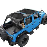 Coverspec JK Sun Shade Top Compatible with Jeep Wrangler JKU (2007-2018) - Front & Rear (2 pcs) Mesh Sunshade for Jeep - Blocks UV, Wind, Noise - Bikini Top Roof Cover for Sahara, Rubicon (Black)