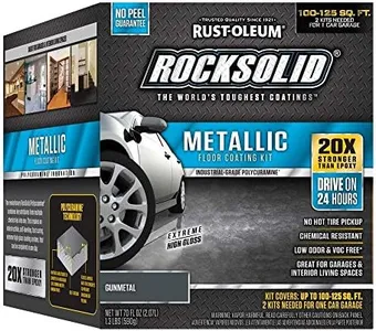 Rust-Oleum 299743 RockSolid Metallic Garage Floor Coating Kit, 80 fl oz, Gunmetal, 2.5 Quarts (Pack of 1)