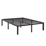 TATAGO Double Bed Frame Full Size Vintage Iron Platform Bed 140 x195cm Strong Metal-Framed Bed with Storage Black