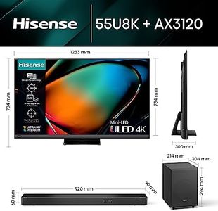 Hisense 4K Mini-LED TV U8K and AX3120G with 3.1.2 Surround Sound and Dolby Atmos&DTS Virtual X