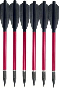 6.7Inch Mini Crossbow Arrows, 6PCS 50-80lb Aluminum Mini Crossbow Bolts with Sharp Blade Replacable Arrow Tips for Outdoor Hunting Shooting Target Practice Game