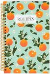 Pipilo Press Blank Recipe Book to Write in Your Own Recipes, 120 Pages, 8 Sections, Floral and Orange Theme, Laminated Hardcover (5.5 x 8.5 In) - Recipe Blank Book - Spiral Recipe Book