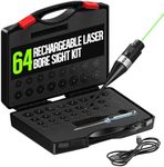 Feyachi USB Rechargeable Laser Bore Sight Kit with 64 Adapters fit 0.17 to 12 GA Calibers Green/Red Multi-Caliber Laser Bore Sighting Kit