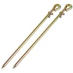 MOKIKUBA- Portable Ground Rod - Grounding Pin with Ground Wire Lug | Great for Electric Fences,Antennas,Satellite Dishes,Ground Post Pin,Tie out Stake (Set of 2)