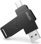 ��【for iPhone 15 Series】 iDiskk 512GB Super Fast Solid State Flash Drive Photo Stick,USB C iPad, MacBook,Laptops,Android Phones and Windows Computer, Up to 1000MB/S