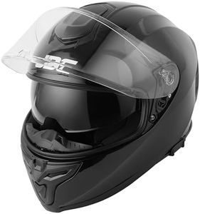 JDC Motorcycle Helmet Full Face - Retractable Double Visor ECE 22.06 - SABRE - Black - M