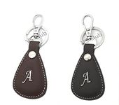 VS Club A Alphabet Initial Letter Leather Metal Keychain For Men Women, Girls, Boys Stylish/Key Ring Hook Key chain Holder For Bikes Car Home For Gift (Combo- Black, Brown)