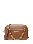 Michael Kors Jet Set Large Leather Crossbody Bag, Luggage, L