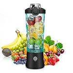 Handzee Portable Blender for Smoothies and Shakes, USB-C Rechargeable, Includes Lid and 6 Stainless Steel Blades, 20oz, BPA-Free Fruit Protein Cup for Outdoor Travel Family and Sports Bottles