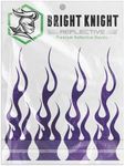 Bright Knight Reflective Flame Stickers, 4 Pcs Purple Reflective Car Sticker Decal, Made with 3M Retro-Reflective Vinyl, Self-Adhesive Outdoor Waterproof Safety Flame Decals for Trucks, Cars & Helmet