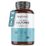 Bio Cultures Complex Probiotics & Prebiotics - 60 Billion CFU - 2 Months Supply - 120 Vegan Probiotic Complex Capsules for Adults - 20 Gut-Friendly Bacterial Cultures Like Lactobacillus Acidophilus