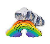 Sticker Hub Rainbow and Cloud Woodeen cutout Size (16 cm X 30 cm)