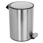 ASAB Pedal Bin | 3L Bathroom Bin With Lid Stainless Steel Small Toilet Kitchen Bedroom Office Rubbish Bin Recycling Bins For Kitchen Dustbin Waste Trash Can With Soft Close Lid Removable Inner Bucket