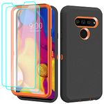 Aimoll-88 for LG V40 ThinQ Case, LG V40 Case, with 2 x Screen Protector Full Body Triple Layer Hybrid Protective Cover Rugged Heavy Duty Shockproof Phone Case for LG V40 ThinQ (Black/Orange)