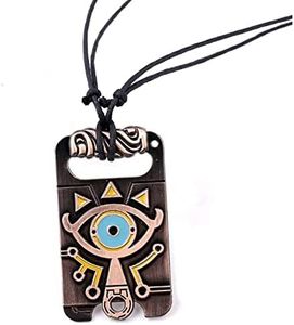 MEETCUTE Vintage Unisex Necklace,The Legend of Zelda Breath of The Wild Sheikah Eye Dog Tag Necklace Cosplay
