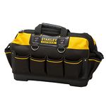 STANLEY FATMAX Technician Tool Bag, Heavy Duty 600 Denier and Leather, Multifunctional Tool Storage Organiser, 18 Inch, Black/Yellow, 1-93-950