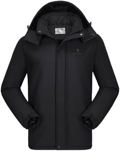 CAMEL CROWN Men's Mountain Ski Snow Jacket Waterproof Winter Coat Snowboarding Windbreaker Windproof Warm Hooded Snow Coat Black M