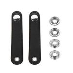 ARTIBETTER 2pcs Black Leather Accordion Bellows Straps with Metal Extension Film Buckle Accordian Straps Replacement for Bass Accordion (Black)